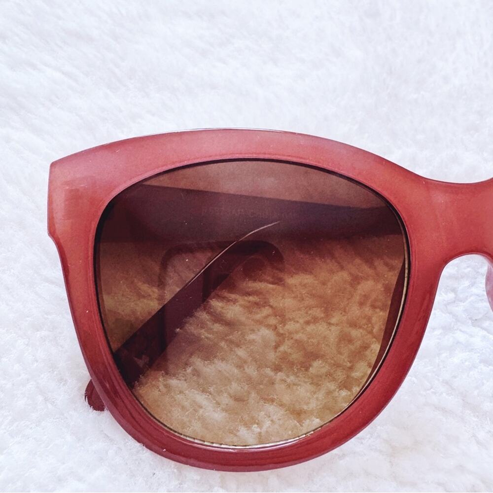 Mina Burgundy Brown Chic Sunglasses - Picture 2 of 12